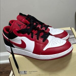 Nike Air Jordan Red, White, and Black Sneakers